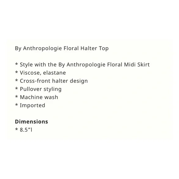 NWOT Anthropologie Floral Halter Top & Skirt Set in Blue & White  Size Small - Picture 9 of 10